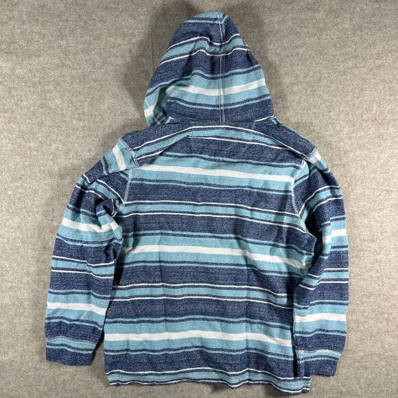 Tommy Bahama Mens Medium Hoodie Blue 1/4 Button Knit Fleece Lined Pocket Relax - Picture 6 of 7